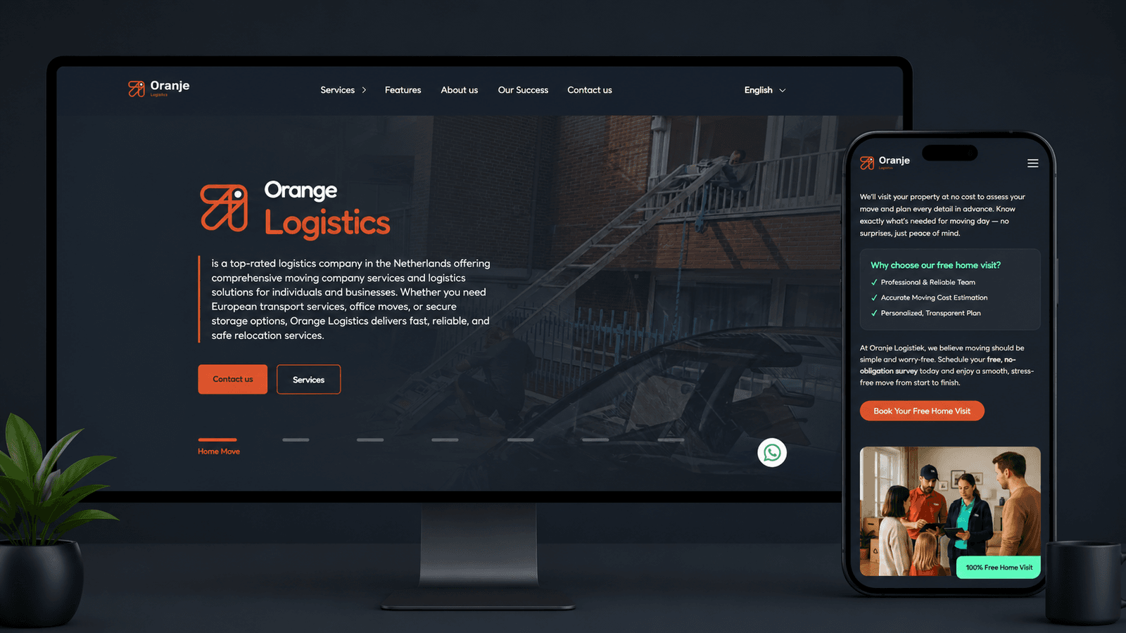 واجهة مشروع Oranje Logistiek للخدمات اللوجستية